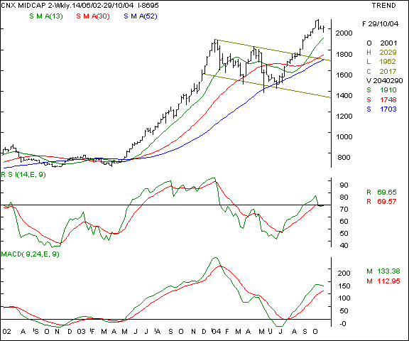 CNX Mid-cap index - weekly chart